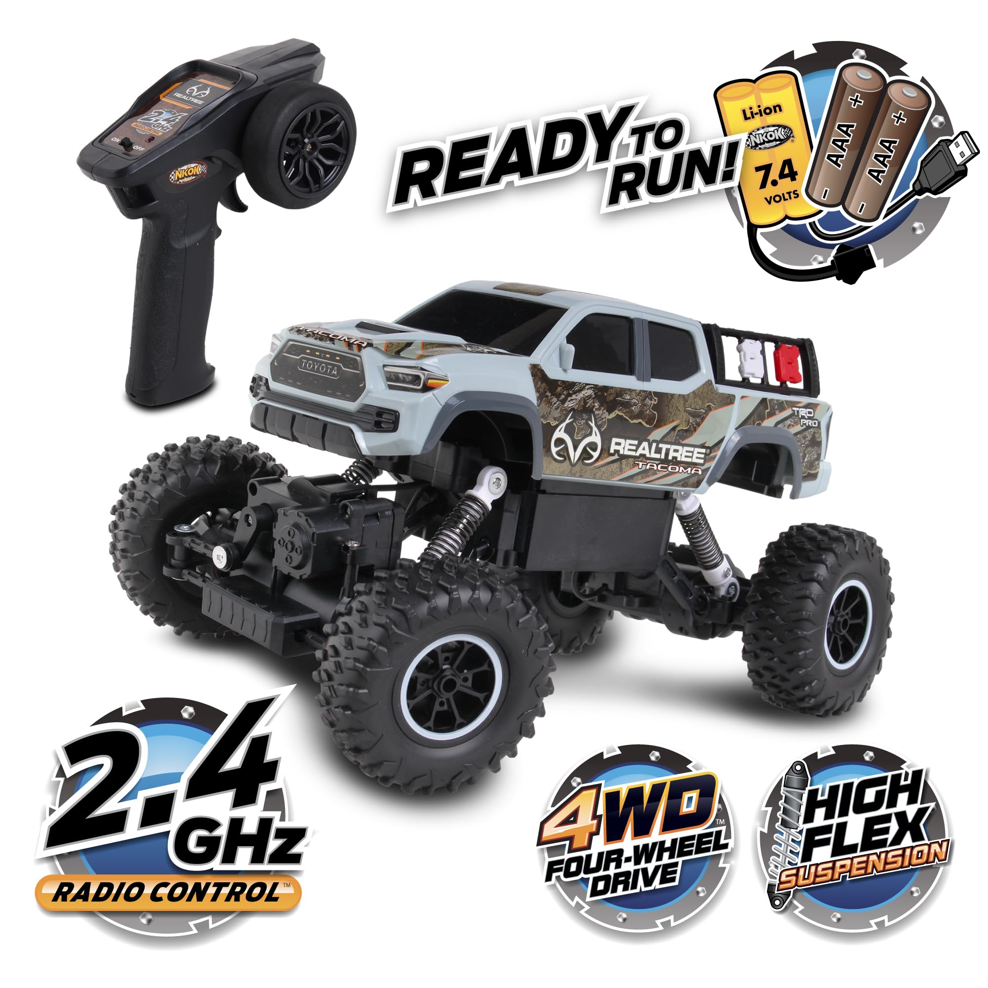 Amazon.com: NKOK Ready to Run Realtree R/C Toyota Tacoma Rock